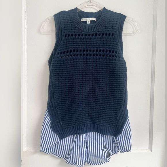 VERONICA BEARD South Beach
Combo Navy Sleeveless Knit
Sweater Size M $295 - Picture 1 of 6